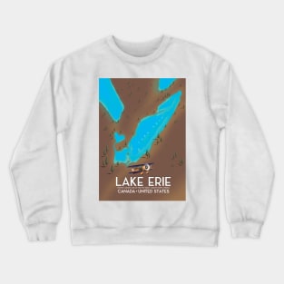 lake erie Vintage style map Crewneck Sweatshirt